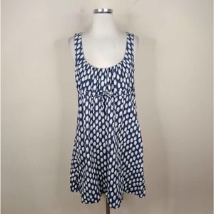 Polka Dot Sleeveless Dress - Blue and White